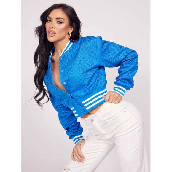 Rhinestone Bomber Jacket - Picture 2 of 5